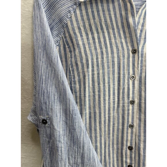UMGEE Women's Striped Long Sleeve Button Up Shirt Size Large - Picture 4 of 9